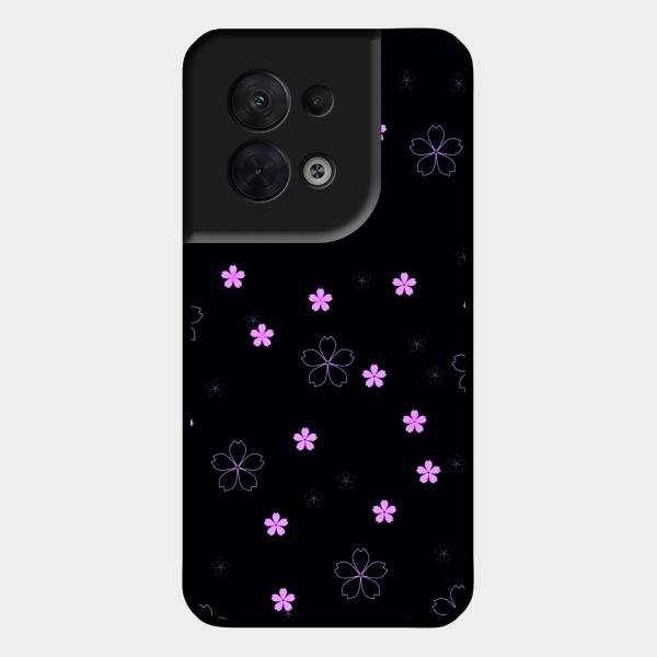 Floral Night Glass Case Cover For Oppo Reno 8 5G