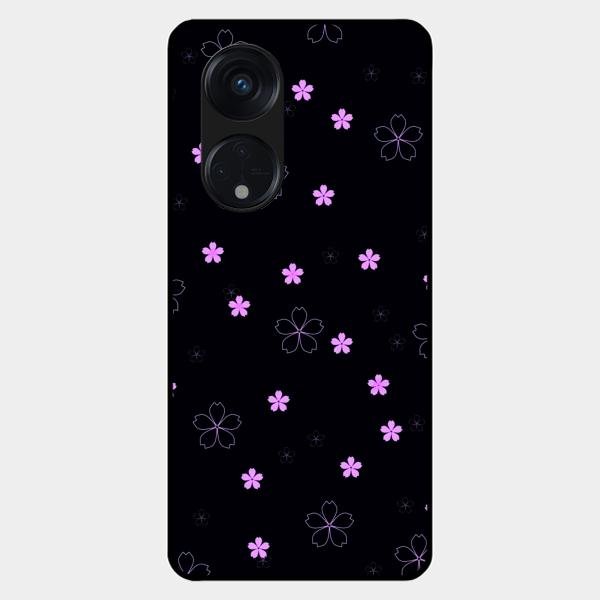 Floral Night Glass Case Cover For Oppo Reno 8T 5G