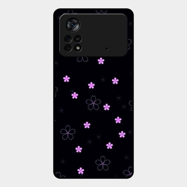 Floral Night Glass Case Cover For Poco X4 Pro 5G