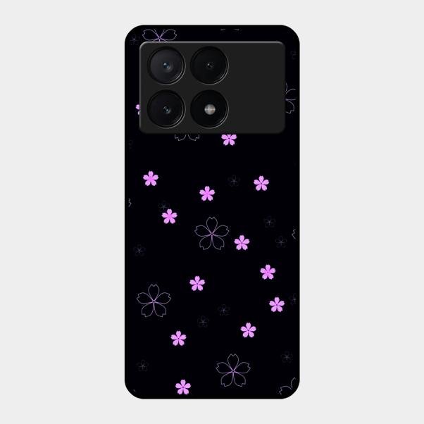 Floral Night Glass Case Cover For Poco X6 Pro 5G