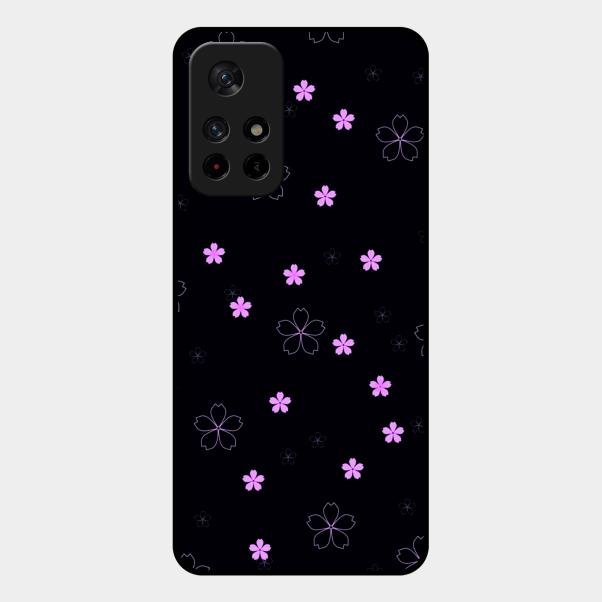 Floral Night Glass Case Cover For Redmi Note 11T 5G