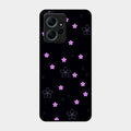 Floral Night Glass Case Cover For Redmi Note 12 4G