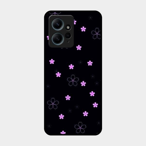 Floral Night Glass Case Cover For Redmi Note 12 4G