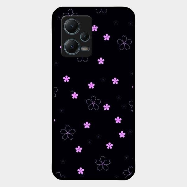 Floral Night Glass Case Cover For Redmi Note 12 5G