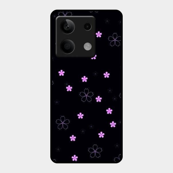 Floral Night Glass Case Cover For Redmi Note 13 5G