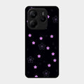 Floral Night Glass Case Cover For Redmi Note 14 5G