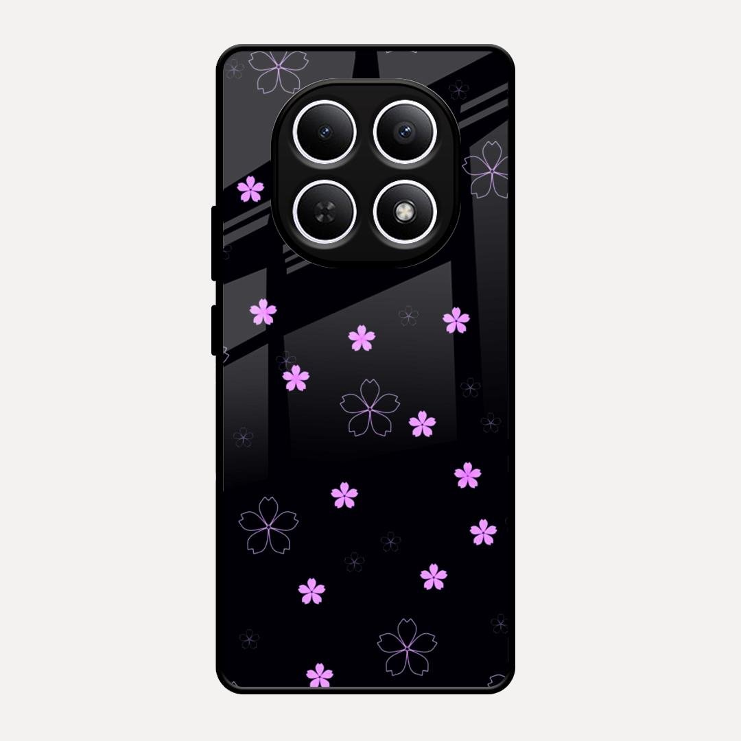 Floral Night Glass Case Cover For Redmi Note 15 5G