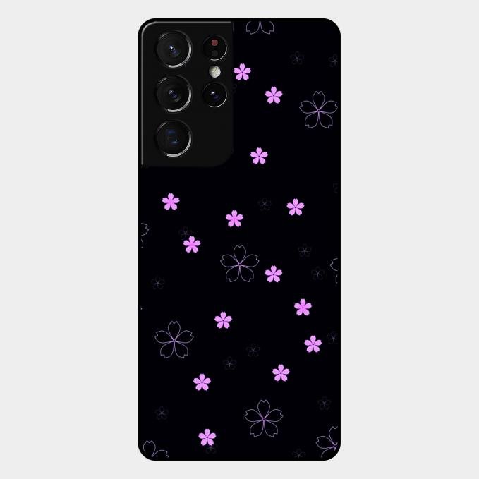 Floral Night Glass Case Cover For Samsung Galaxy S21 Ultra