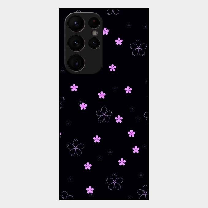 Floral Night Glass Case Cover For Samsung Galaxy S22 Ultra 5G