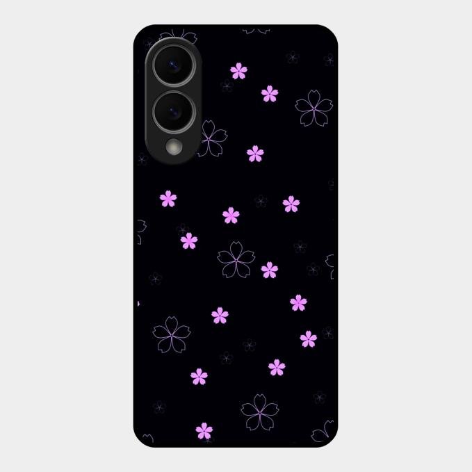 Floral Night Glass Case Cover For Samsung Galaxy S25 Edge 5G