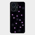 Floral Night Glass Case Cover For Vivo T1 44W 4G