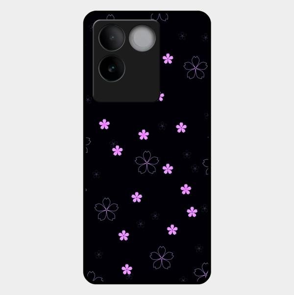 Floral Night Glass Case Cover For Vivo T2 Pro 5G