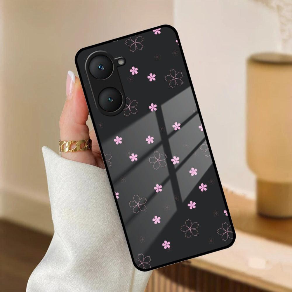 Floral Night Glass Case Cover For iQOO