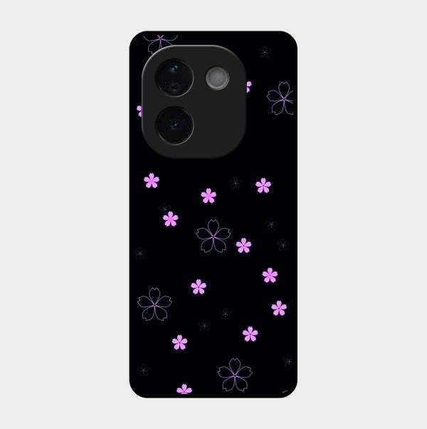 Floral Night Glass Case Cover For Vivo T3 Pro 5G