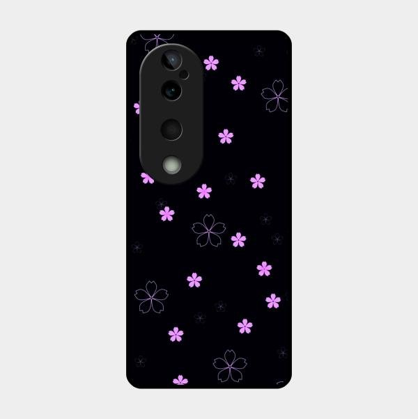 Floral Night Glass Case Cover For Vivo T3 Ultra