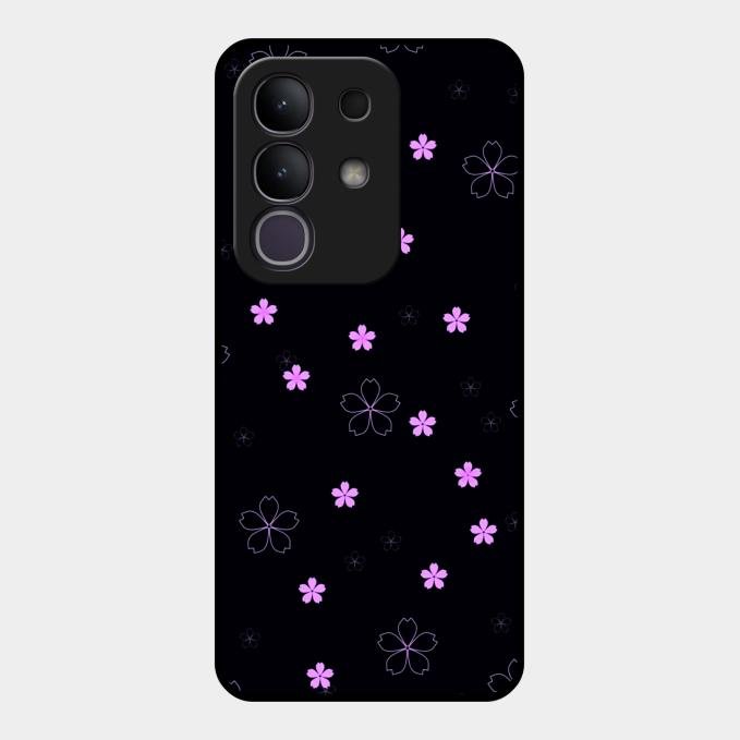 Floral Night Glass Case Cover For Vivo T4X 5G