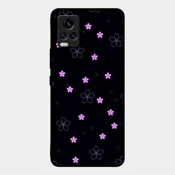 Floral Night Glass Case Cover For Vivo V20 2021