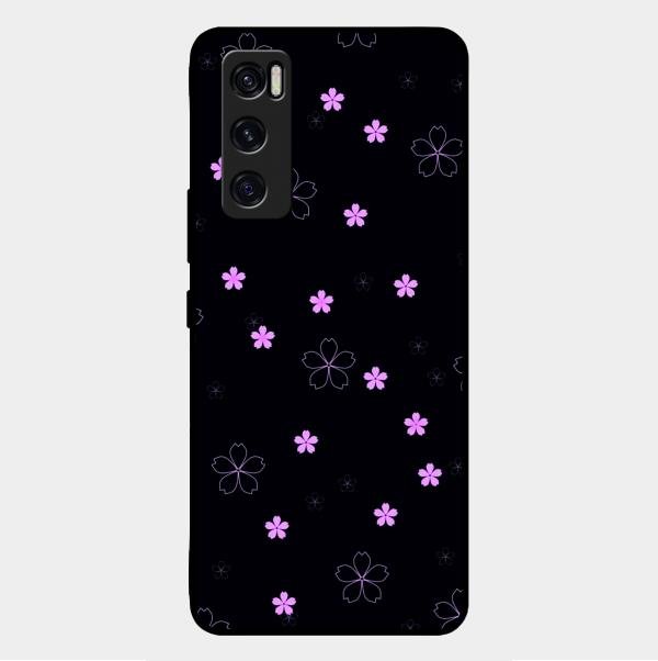Floral Night Glass Case Cover For Vivo V20 Se