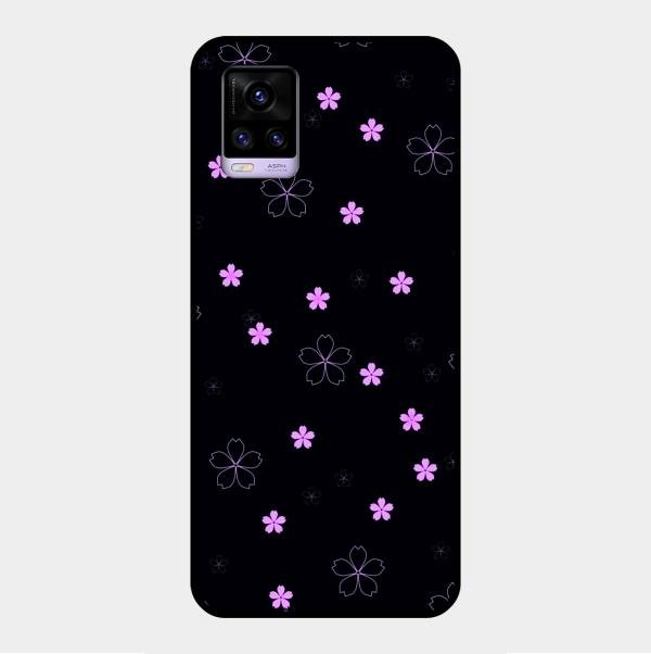 Floral Night Glass Case Cover For Vivo V20