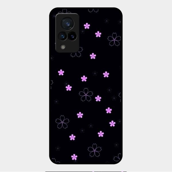 Floral Night Glass Case Cover For Vivo V21 5G