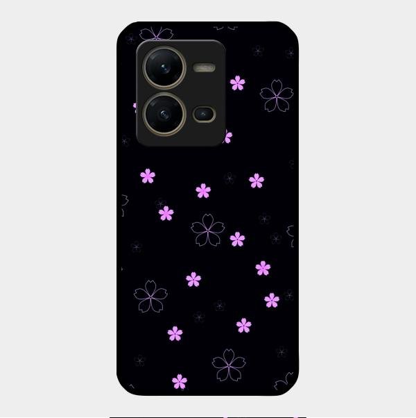 Floral Night Glass Case Cover For Vivo V25 5G