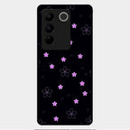 Floral Night Glass Case Cover For Vivo V27 Pro 5G