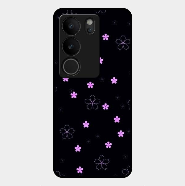 Floral Night Glass Case Cover For Vivo V29 5G