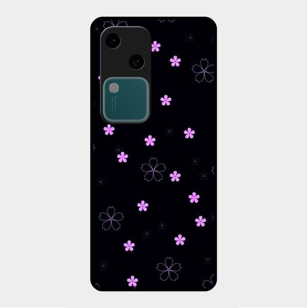 Floral Night Glass Case Cover For Vivo V30 5G