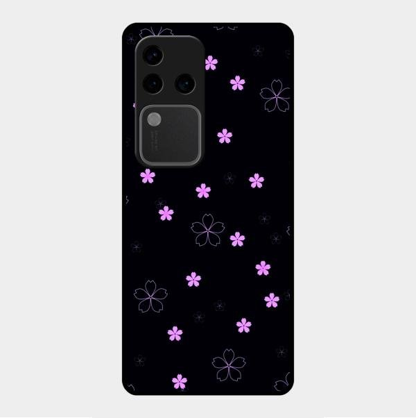 Floral Night Glass Case Cover For Vivo V30 Pro 5G