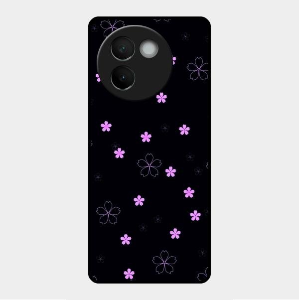 Floral Night Glass Case Cover For Vivo V30E 5G