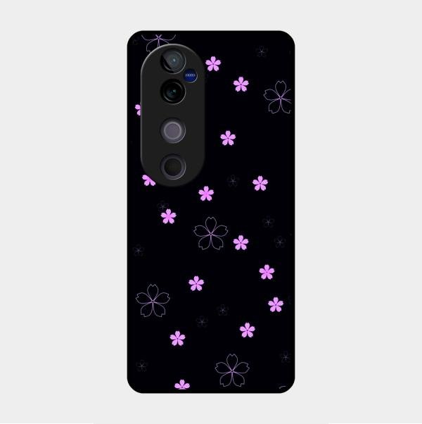Floral Night Glass Case Cover For Vivo V40 Pro 5G