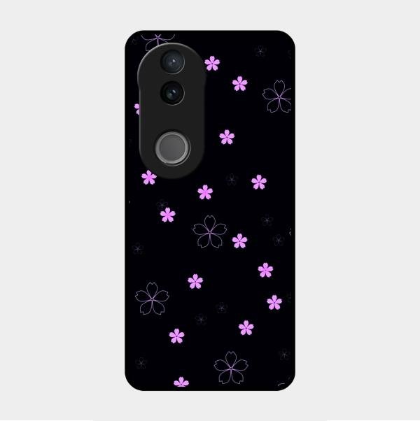 Floral Night Glass Case Cover For Vivo V50 5G