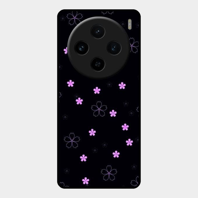 Floral Night Glass Case Cover For Vivo X100 5G