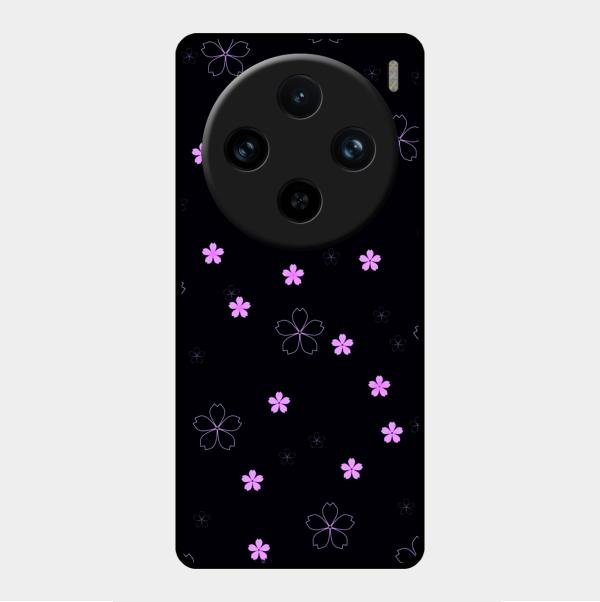 Floral Night Glass Case Cover For Vivo X100 Pro 5G