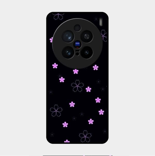 Floral Night Glass Case Cover For Vivo X200 Pro 5G