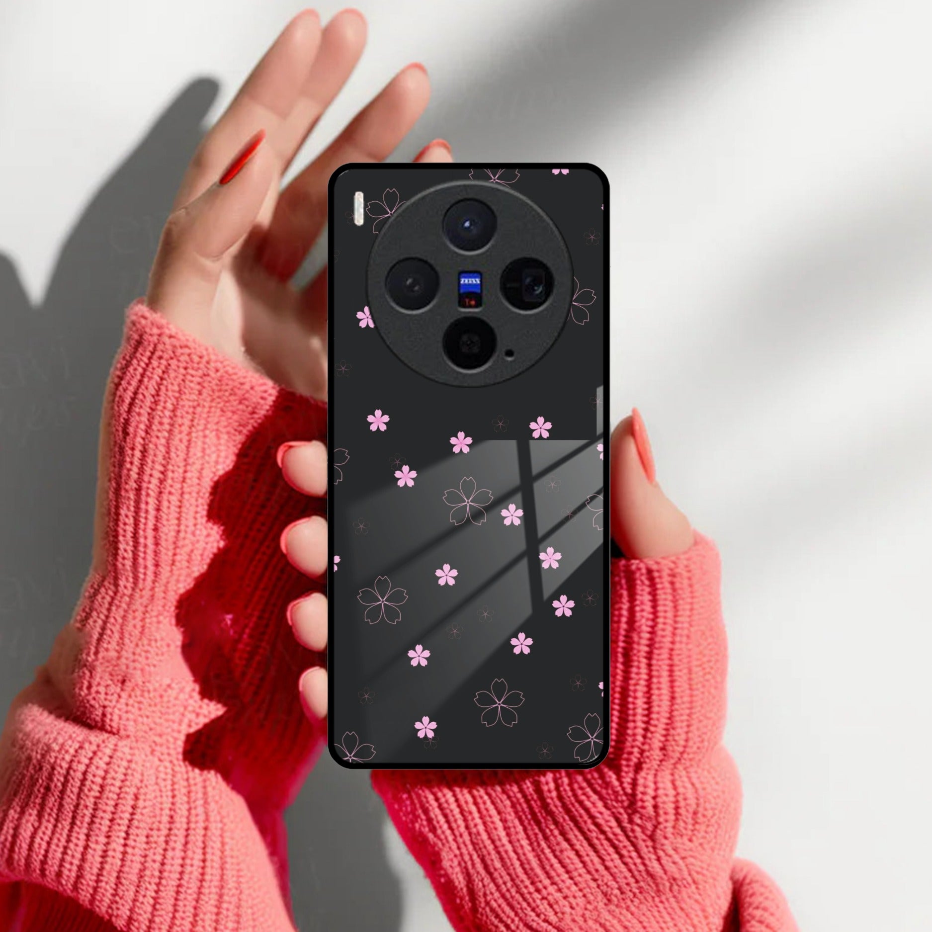 Floral Night Glass Case Cover For Vivo