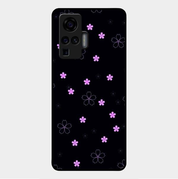 Floral Night Glass Case Cover For Vivo X50 Pro 5G