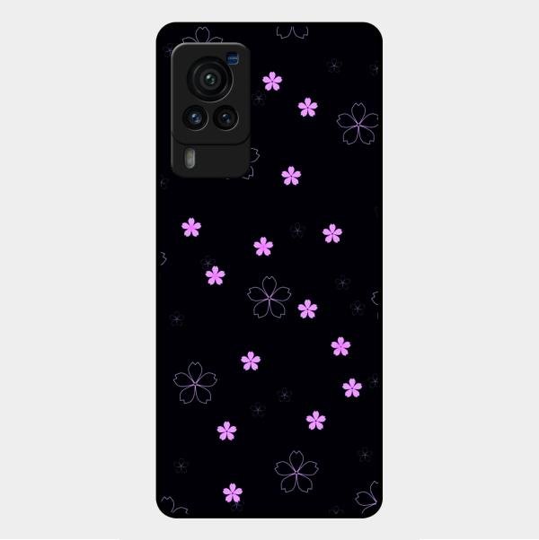 Floral Night Glass Case Cover For Vivo X60 Pro 5G
