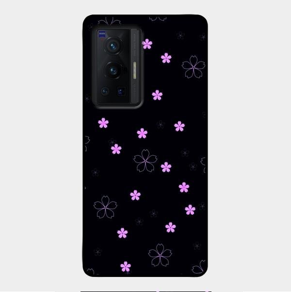 Floral Night Glass Case Cover For Vivo X70 Pro 5G