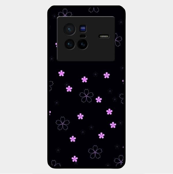 Floral Night Glass Case Cover For Vivo X80 5G