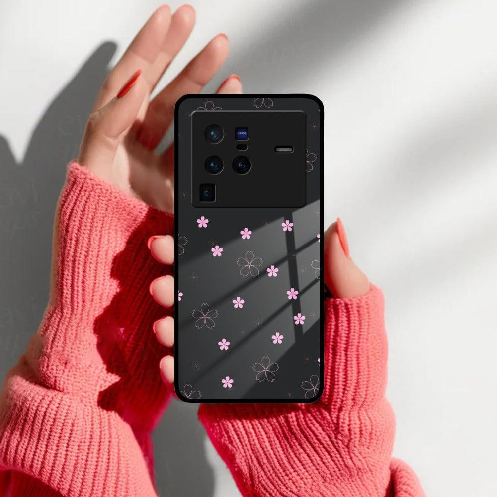 Floral Night Glass Case Cover For Vivo