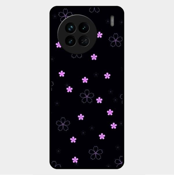 Floral Night Glass Case Cover For Vivo X90 5G