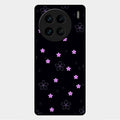 Floral Night Glass Case Cover For Vivo X90 Pro 5G