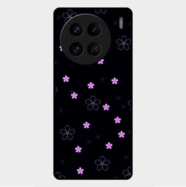 Floral Night Glass Case Cover For Vivo X90 Pro 5G