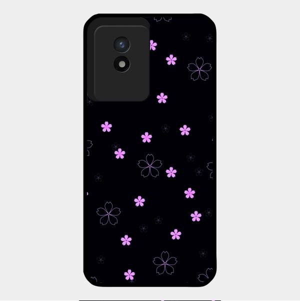 Floral Night Glass Case Cover For Vivo Y02T