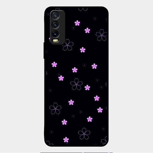 Floral Night Glass Case Cover For Vivo Y20T