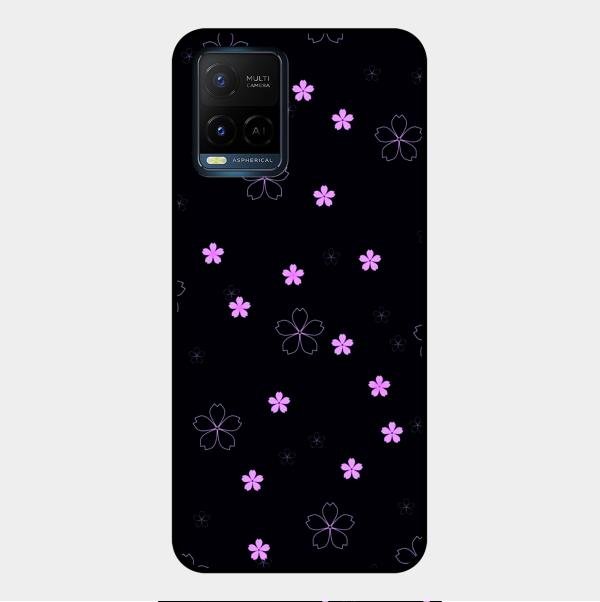 Floral Night Glass Case Cover For Vivo Y21T