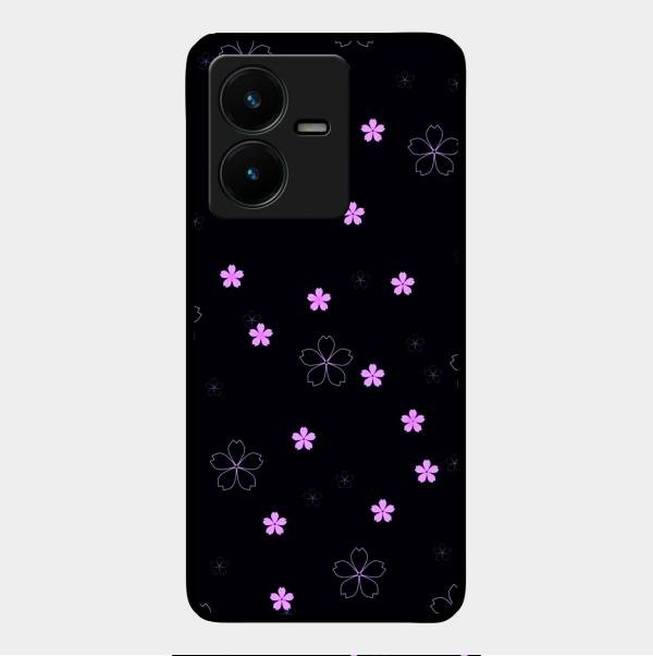 Floral Night Glass Case Cover For Vivo Y22