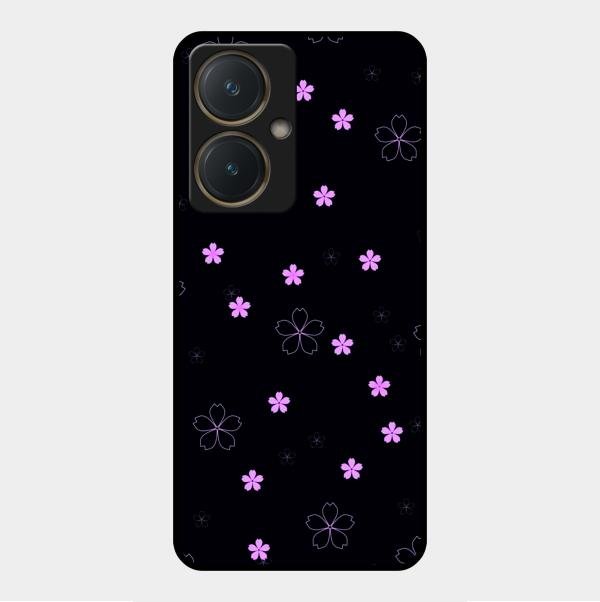 Floral Night Glass Case Cover For Vivo Y27