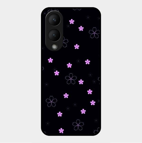 Floral Night Glass Case Cover For Vivo Y28 5G